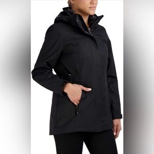3 in 1 ladies coat with removable hood and vest and adjustable sides
L9